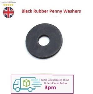 Black Rubber Mudguard Penny Fender Sealing Washers M5 M6 M8 M10 M12 - Picture 1 of 2