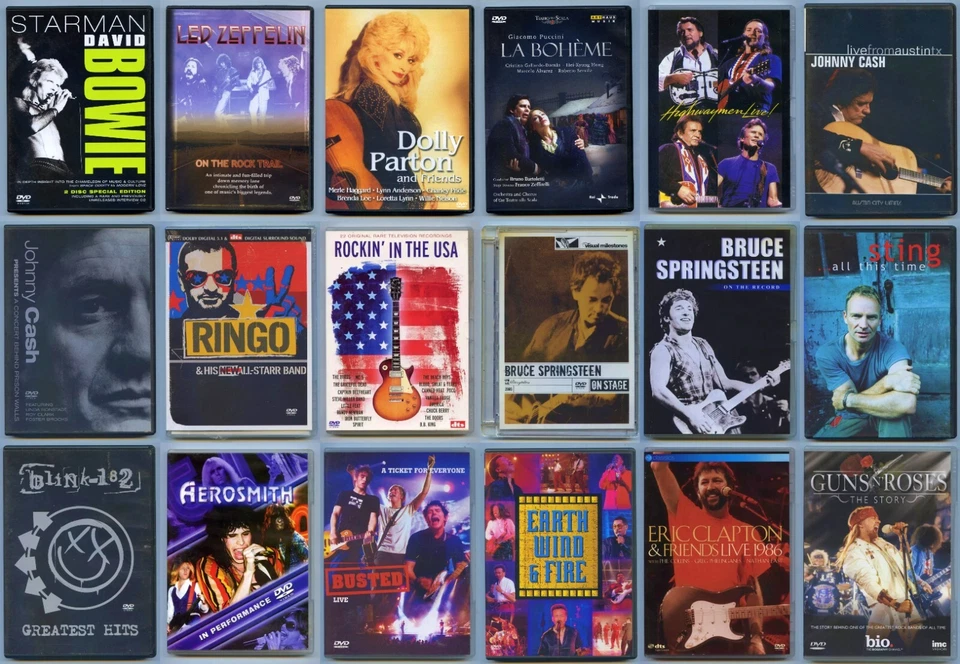 DVD Music Docs/Concerts/Musicals Pick Your Own Bundle MAX P&P £3.50 From 99p - Image 1 of 1