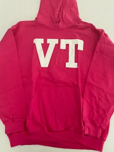 NWOT Virginia Tech Hokies Hoodie Sweatshirt Pink Large L 0923a - Picture 1 of 4