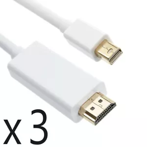 3 Pack 6ft Mini DisplayPort DP to HDMI Converter Adapter Cable fits Thunderbolt - Picture 1 of 2