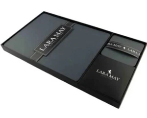 Lara-may Set Of 8 Slate Grey Recycled Leather Placemats And 8 Leather Coasters - Picture 1 of 1