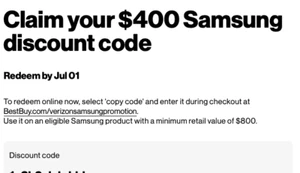 SAMSUNG $4OO BESTBUY C0UP0N Need to be used by JUL 1 - Bild 1 von 1