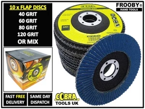 10 x Flap Discs 115mm Sanding 40 60 80 120 Grit Grinding Wheels Discs 4.5" Mix - Picture 1 of 10