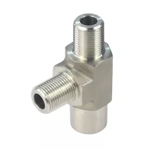 3/8" FORGED Pipe Fitting NPT Tee MNPT x MNPT x FNPT Stainless Steel 304 - Picture 1 of 8