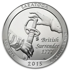 2015 5 oz Silver ATB Saratoga National Park, NY - Picture 1 of 4