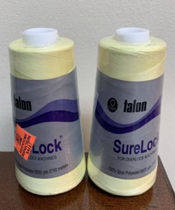 Lot Of 2 New Talon SureLock For Overlock Machines # 528 Yellow 3000 Yards - Picture 1 of 3