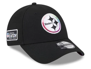 Pittsburgh Steelers New Era Black 2023 NFL Crucial Catch 9FORTY Adjustable Hat - Picture 1 of 5