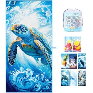 Beach Towel Oversized Microfiber Beach Towels 71"x35" Extra Large Beach Towel... - Picture 1 of 6
