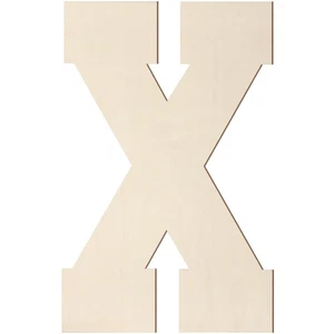 Wooden Letters 8 Inch, Big Wooden Letter X Shape Cutout Vintage Sports Style - Picture 1 of 7