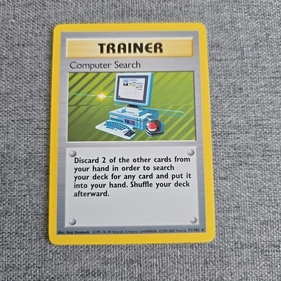 Computer Search 71/102 Base Set 4th Print Rare Nr MINT Pokemon Card 1999-2000 NM - Image 1 of 3