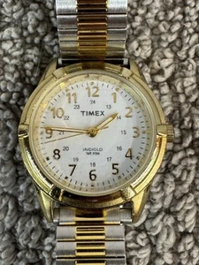 Timex Womens Watch Gold & Silver Tone White Dial New Battery - Picture 1 of 6