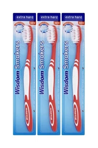 3X Wisdom Smokers Extra Hard Brush Toothbrush (Previously Addis) by Wisdom - Picture 1 of 3