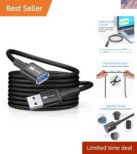 10FT USB 3.0 Extension Cable – Durable & Efficient Data Transfer for All Devices - Picture 1 of 11