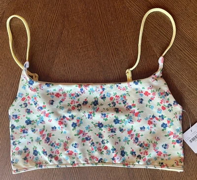 Sujetador Anthropologie The Renna Cuello Cuadrado Sin Costuras Talla S/M Floral Amarillo Foto 1 de 4