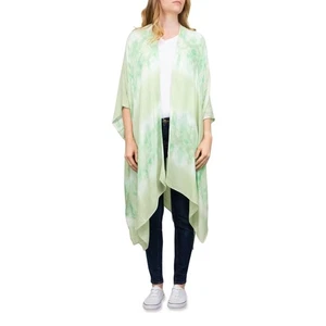 Tie Dye Duster Kimono Wrap Green Size L-XL BOHO Bohemian Womens Light Weight NEW - Picture 1 of 7