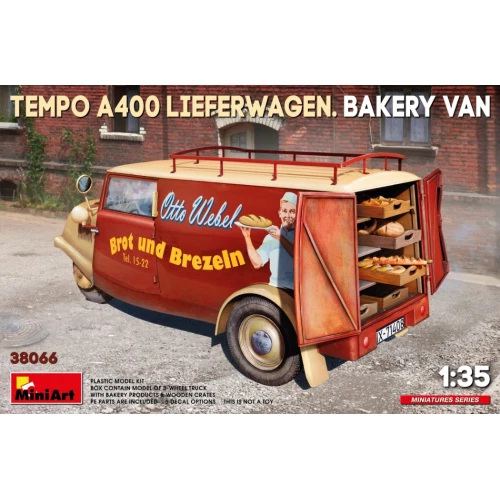 TEMPO A400 LIEFERWAGEN BAKERY VAN KIT 1:35 Miniart Kit Auto Modellino Nuovo - Immagine 1 di 1