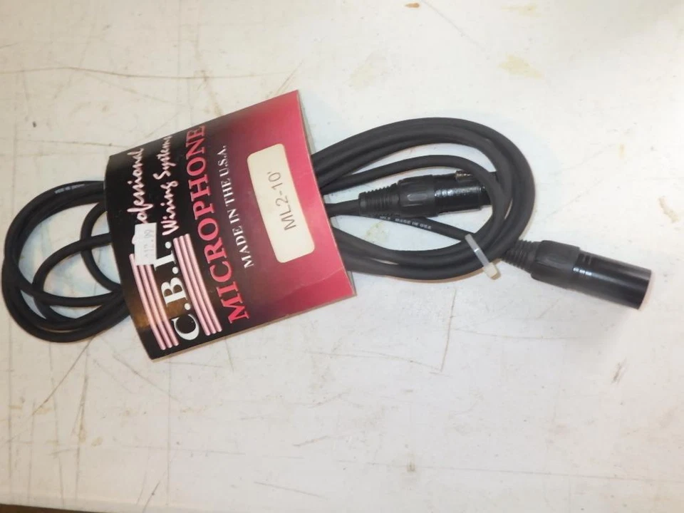 CBI C.B.I. CABLE MICRÓFONO ML2-10' 10 ft EQUIPO BANDA MÚSICA NUEVO Foto 1 de 1
