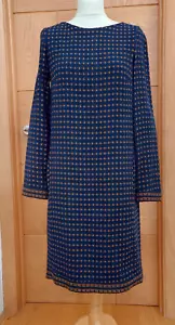 Designer Purificacion Garcia PG Navy Dress Shift Dress Medium with Geo Texture - Picture 1 of 6