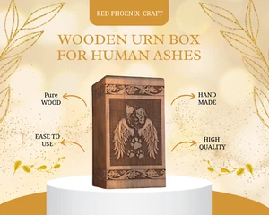 Pets Cremation Urn Solid Wood Beautifully made For Cat Dog Bird Ashes - Picture 1 of 7