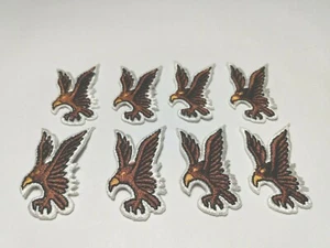 Junger Weißkopfseeadler Set x 8 Aufnäher Bügelbild braun 1,5" x 0,75" Kleidung Hüte Handwerk - Bild 1 von 5