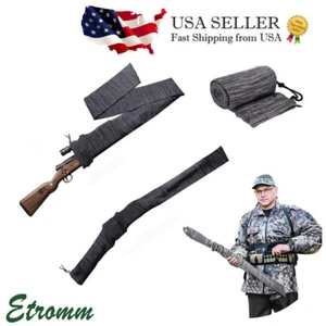 Silicone Treated Gun Sleeve Shotgun Rifle Sock Shooting Cover Gray Durable NEW - Picture 1 of 10