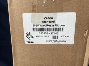 ZEBRA WACHS-/Harzband (6er-pack) 6,85" x 1,476' 5555 - 05555BK17445 - NEU - Bild 1 von 4