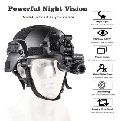 Head-mounted IR Infrared Night Vision Monocular Scope Sight 850NM- Offers Accept - Image 1 of 4