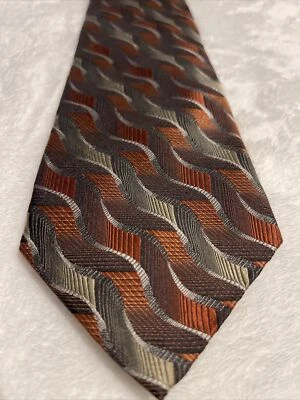 Crazy Horse by Clairbone Men Tie  Orange Multi Color 100% Silk - Image 1 of 4