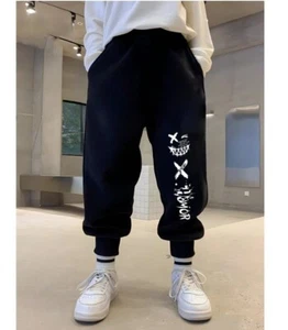 Shein Boys Cartoon Printed SweatPants in Black  - Size 8Y - Picture 1 of 7