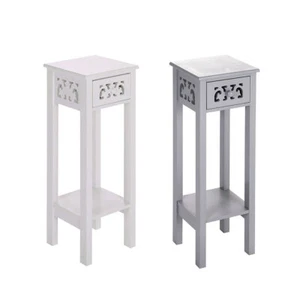 French Chic Narrow Bedside Table Cabinet Tall Hallway Corner Console Plant Table - Picture 1 of 15