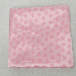 Vintage Pink Satin Tonal Hearts Fabric Silky Charmeuse Material 33x60 - Picture 1 of 7