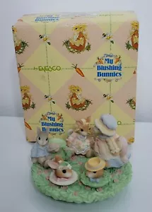 My Blushing Bunnies Mini Tea Set Enesco 1998 Figurine Easter #465690A Priscilla - Picture 1 of 12
