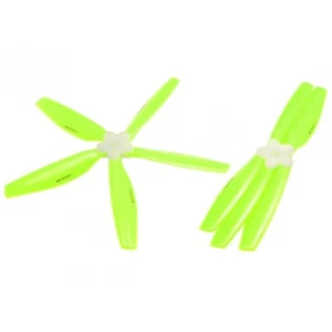 Hélice plegable de plástico Microheli 5 hojas 6045 CW/CCW con soporte (amarillo) - Imagen 1 de 1