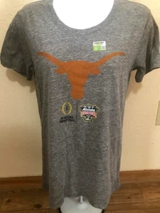 2024 NCAA Sugar Bowl Texas Longhorns Women's Short Sleeve Grey Shirt Size M - Picture 1 of 3