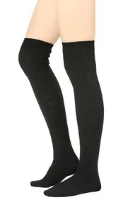 Winter Cozy Cable Knit Over The Knee High Boot Socks One Size XS to M Cozy Ca... - Picture 1 of 7