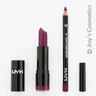 2 NYX Round Lipstick 561 Violet Ray + Slim Lip Liner 834 Prune Set *Joy's*