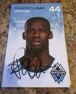 PA MODOU KAH VANCOUVER WHITECAPS PACIFIC FC TRIDENTS MLS CANPL SIGNED CARD - Picture 1 of 1