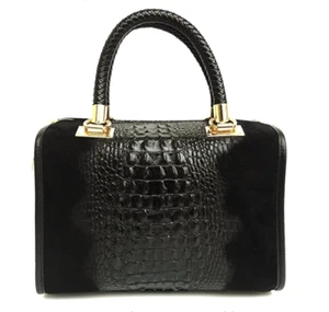 Damen Leder Handtasche mit Schultergurt Koffer - Bild 1 von 41