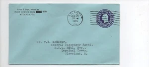 United States used entire U439 Atlanta GA a to Cleveland OH - Picture 1 of 2
