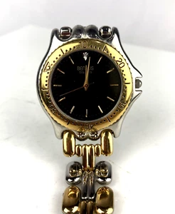 BENRUS Vintage 2 Tonos Diamante Negro Dial - Batería Nueva - Funcionando - Imagen 1 de 4