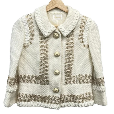 Auth HARRODS - White Beige Women's Jacket - Image 1 of 4