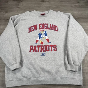 VTG New England Patriots Sweatshirt XL NFL Football Pullover Crewneck Reebok - Picture 1 of 7