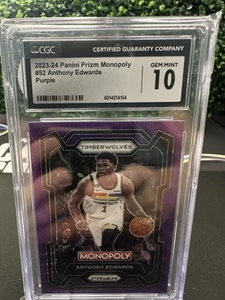 2023 Panini Prizm Monopoly Anthony Edwards Purple Prizm #52 CGC 10 Timberwolves - Picture 1 of 2