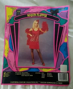 Costume FLAPPER Sequin Fringe M Red California Costume Collections Women's NEW - Picture 1 of 3