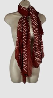 Saint Laurent женщин красный логотип мульти точек кашемир модал Италии бахромой шарф - Изображение 1 из 4