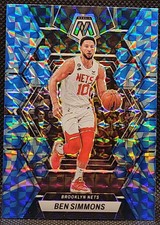 2022-23 Panini Mosaic Ben Simmons Brooklyn Nets Blue Mosaic Prizm Card Near Mint