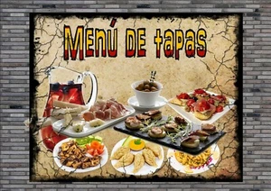 Letrero Restaurante RESTAURANTE Platón de Comida Tapas Placa Café Cartel Español Span - Imagen 1 de 1
