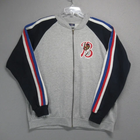 Buffalo Bisons Jacket Men L Gray MiLB Full Zip Fleece Sweatshirt Colorblock NWOT Cover