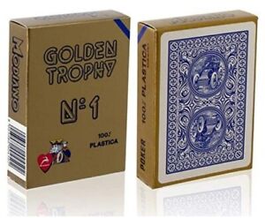 Poker Back Blu Plastica Sanificabili Golden Trophy Modiano 300450 Imballate