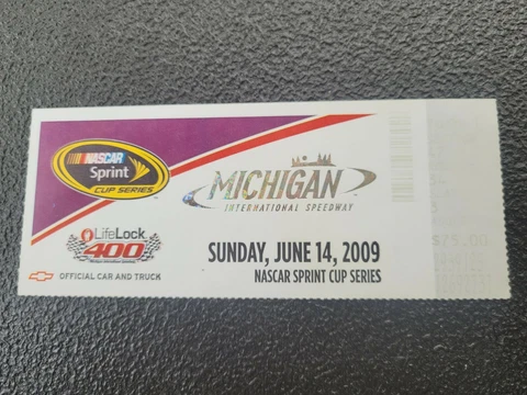 2009 Michigan Inter. Speedway Nascar LifeLock 400 Ticket Mark Martin Winner Cover